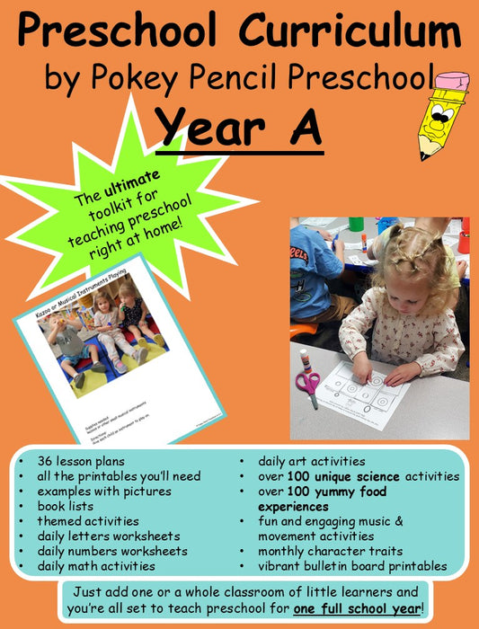 Preschool Lesson Plans and Activities for a full 9 month school year - Year A