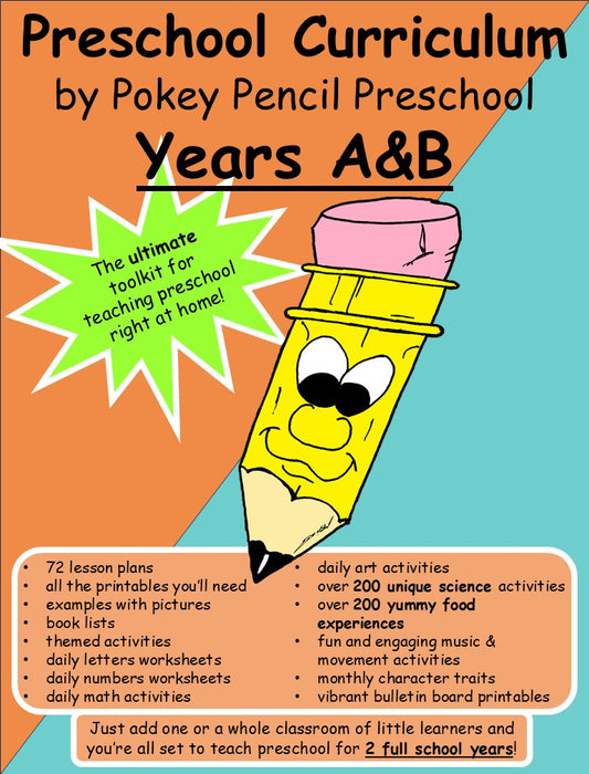 Preschool Lesson Plans and Activities for two full 9 month school years - Years A&B