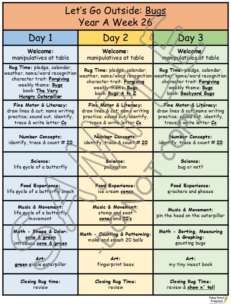 FREE Year A Week 26 - One full week of Preschool for free!